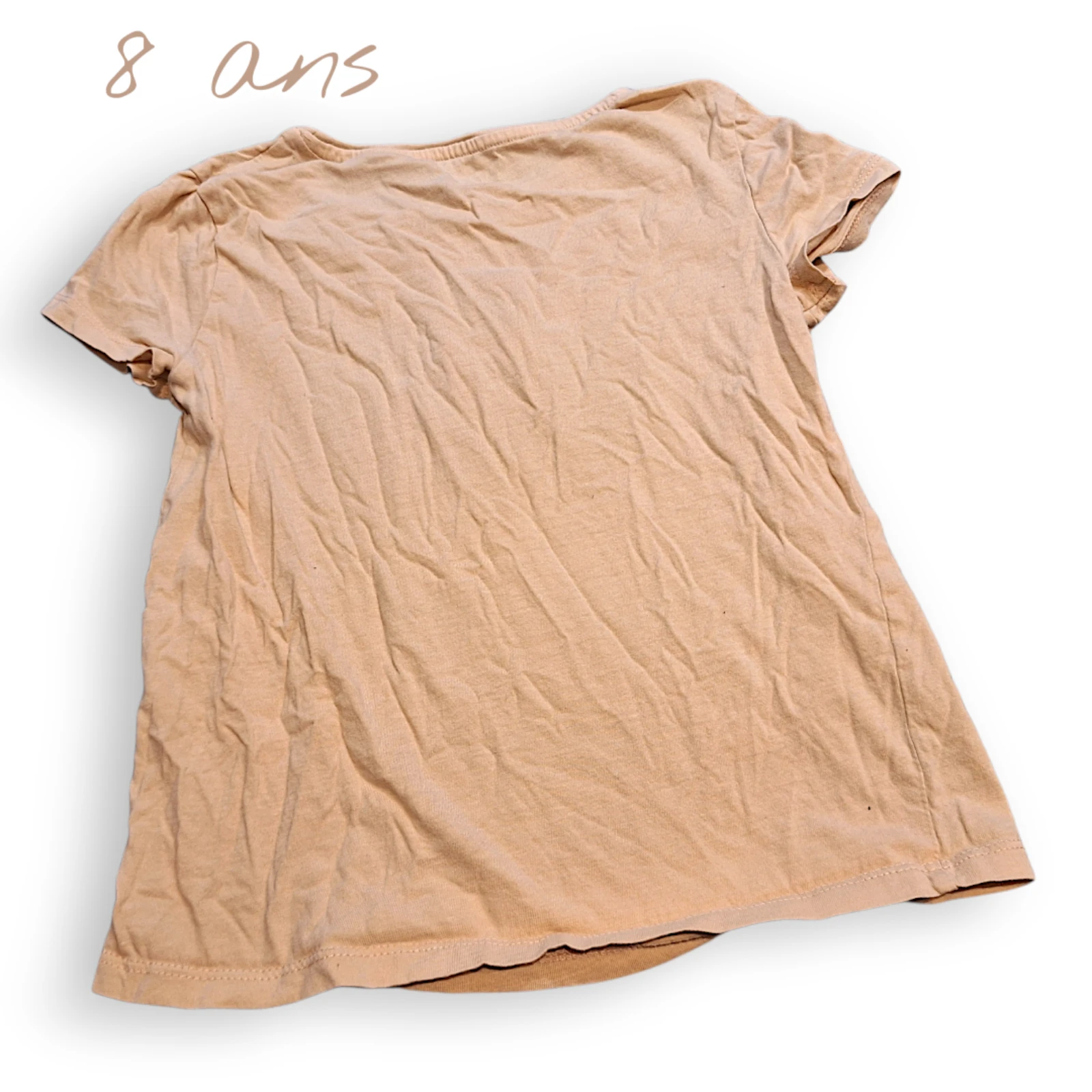 🧡🌞 Oranje T-shirt met glitteropschrift – Kiabi – 8 jaar 🌞🧡 – photo 2